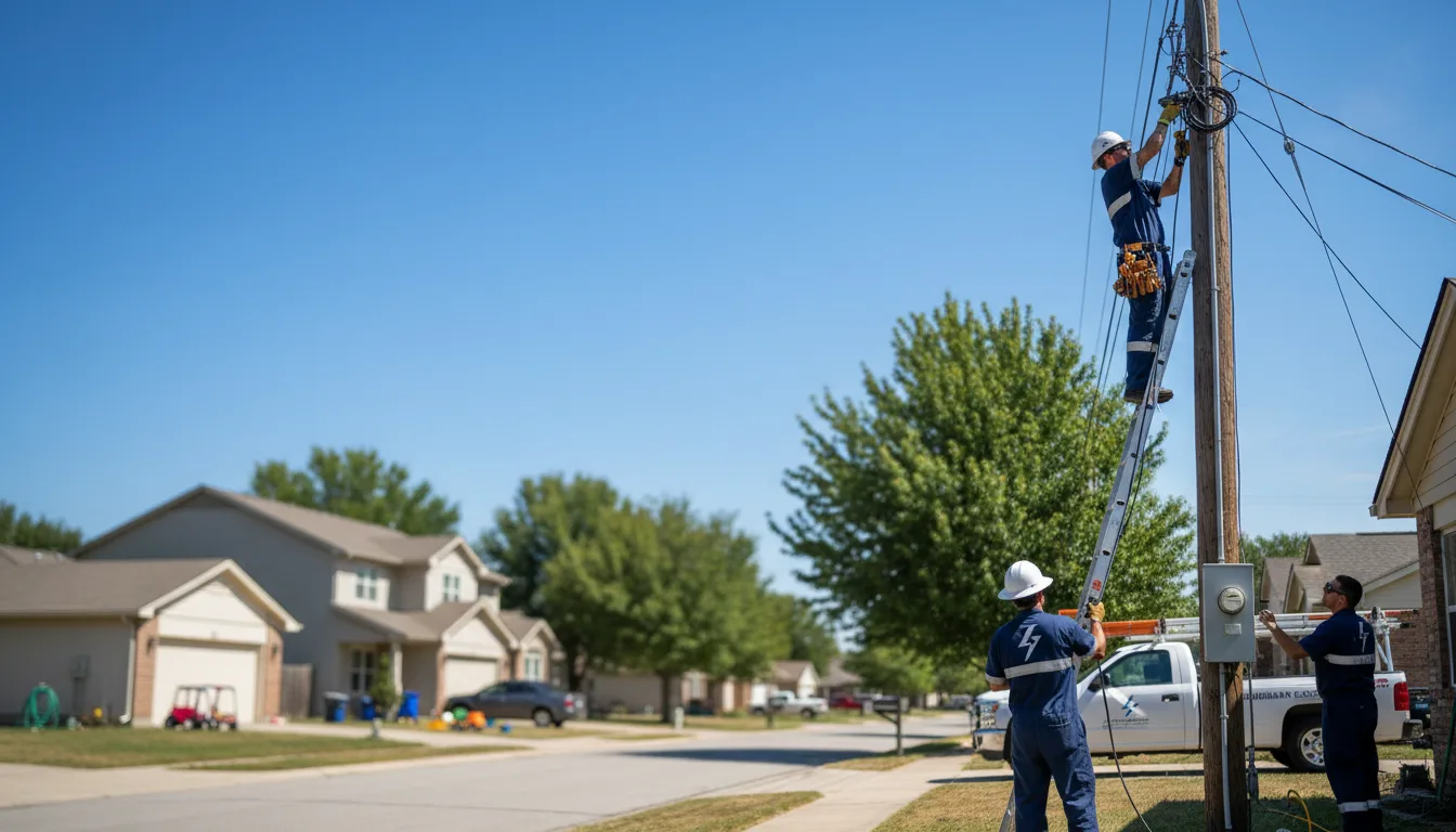 Residential electrician providing installation services in Cushing, OK